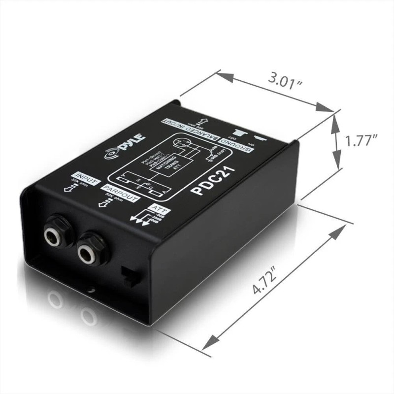 Unknown Pyle PDC21 Premium Direct Injection Audio Box, 1/4" Connector,