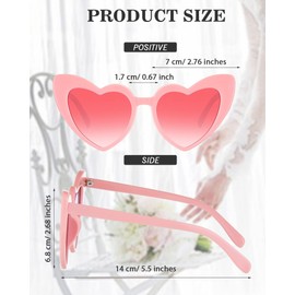 Flutesan 12 Pair Wedding Heart Shaped Sunglasses Bachelorette Vintage Cat Summer(Multi Colors)