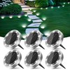 Peasur Solar Ground Lights Outdoor, 6 Pack Flat Solar Powered