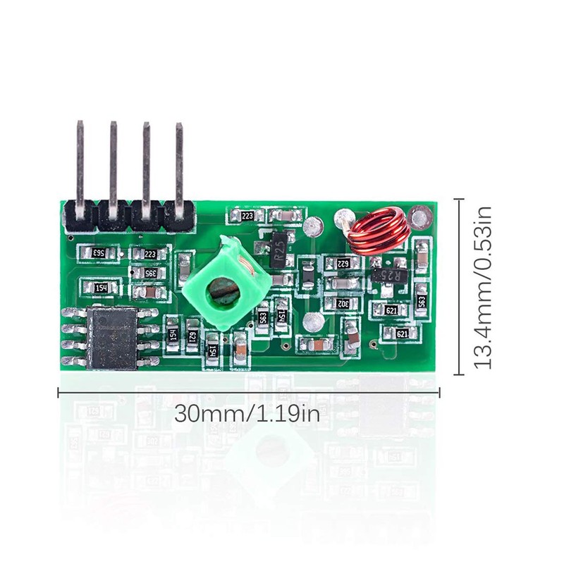 HiLetgo 5pcs 433MHz RF Wireless Transmisor y Receptor Módulo Link