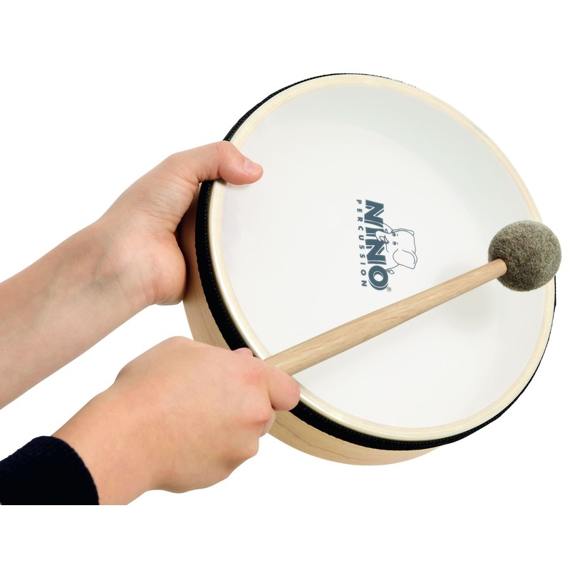 NINO Percussion - Hand Percussion Mallet 10" Natural Fur Medium