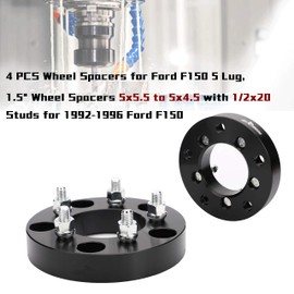 4 Pcs 5x5.5 to 5x4.5 Wheel Adapters Changes Bolt Pattern, 1.5 inch 5x139.7 to 5x114.3 Adapters 1/2-20 Studs Replacement fits for Ram 1500 F150 Bronco E-150 Econoline