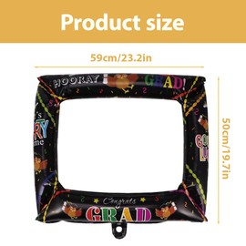 HQRKOTM Graduation deko 2025 Aufblasbarer Rahmen, schwarzer Selfie-Rahmen, Abschlussrahmen für Abschlusszubehör, Abschlussgeschenk