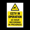 CCTV in operation 24hr recording Plastic Sign with 4 Pre-Drilled