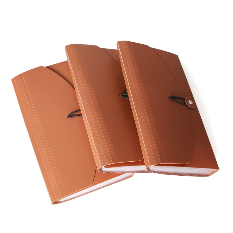 3 Pack 13 Pocket Check Bill Folder, Expandable Coupon Currency