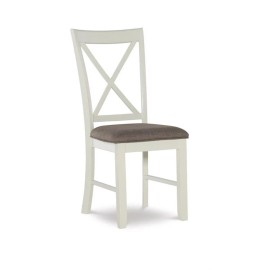 Linon Jane Wood Set of Two X-Back Dining Side Chairs in Vanilla White