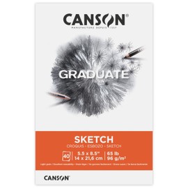 Canson Graduate Sketch Pad, Foldover, 5.5x8.5 inch, 40 Sheets | Artist Paper for Adults and Students