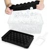 WIBIMEN Ice Cube Tray with Lid and Bin - Round