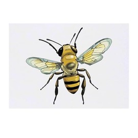 Azeeda 'Honigbiene' Temporäres Tattoo - Hautfreundlicher & Ungiftiger Abziehbild · Wasserfest (TO00074533)