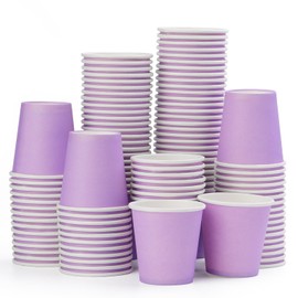 Iuuidu 3 oz Paper Cups, 100 Pack Purple Bathroom Cups, 3 oz Mouthwash Cups Small Cup, Bath Rinse Cups for Home, Office, Wedding, Travel