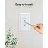 6-Pack Duplex Outlet Cover Plate, Decorative Pure White Switch Plates