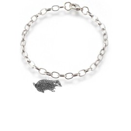 A8 Badger fine lead free English Pewter charm on a belcher link chain anklet bracelet