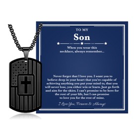 IEFLIFE Gifts for Son - Gifts for Son Dog Tag Necklace from Mom