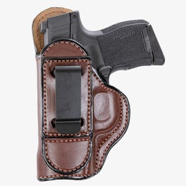 Maxx Carry Tuckable IWB Leather Holster for Sig Sauer P239. Inside The Pants Holster for Tuck in Conceal Carry. Brown Left Hand.