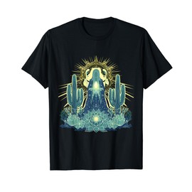 Divine Healing Crafts Mystical San Pedro & Peyote Visionary Artwork - Nature's T-Shirt, Small, Black