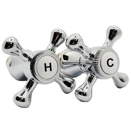 Nes Home Traditional Basin Cross Head Tap Reviver Kit 1/2" Cold and Hot Chrome