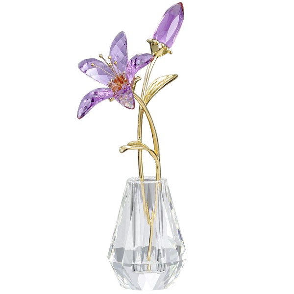RONG KRISTO Crystal Calla Lily Flower Vase for Bouquets,Elegant Figurine