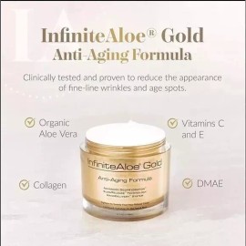 InfiniteAloe 3X Infinite Aloe Gold Anti-Aging Formula Slow Release Advanced Hydration O.5 oz