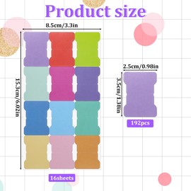 BOHUIZ 192 Pcs Sticky Index Tabs, 24 Colors Writable Page Markers Tabs Blank Monthly Tab Double Sided Book Sticky Notes Flags Self Adhesive Planner Stickers for Labeling Classifying Planning