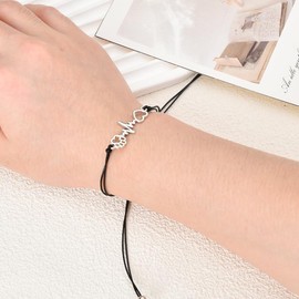 Pet Memorial Gifts Dog Cat Paw Bracelet for Women Girls Loss of A Pet Sympathy Gift Dog Cat Lovers Veterinarian Gifts Heartbeat Paw Print Bracelet for Pet Owner in Memory of Dog Cat Bereavement Gifts