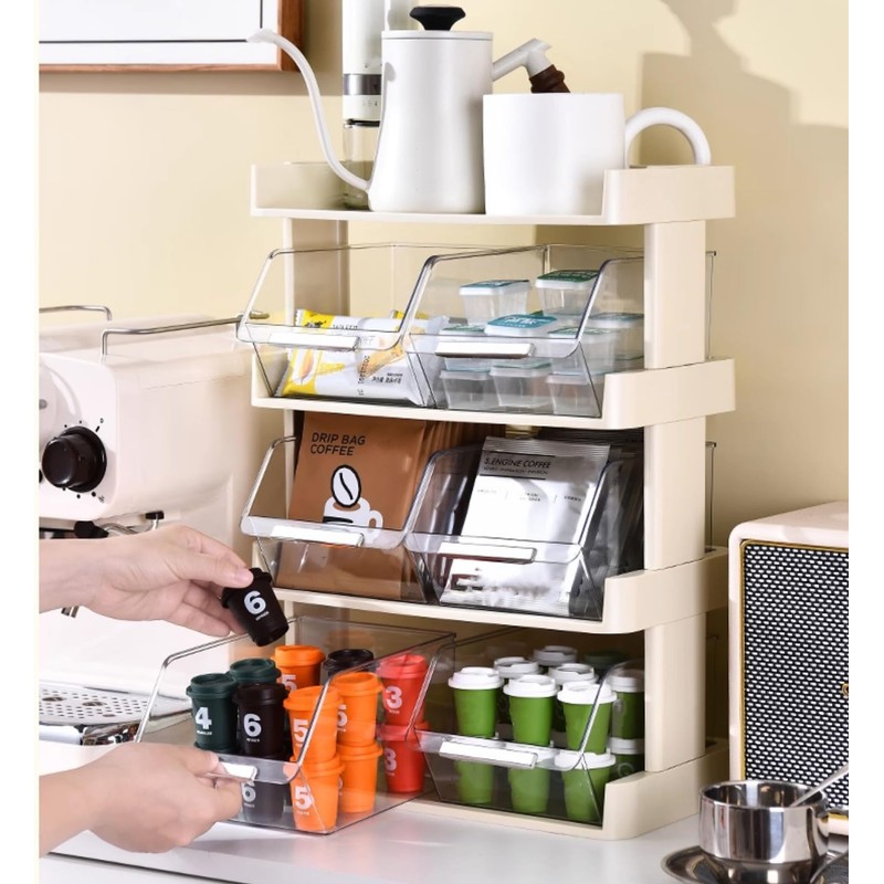 Chxzkeyima Large Coffee and Tea Organizer, Coffee Pod Holder Storage