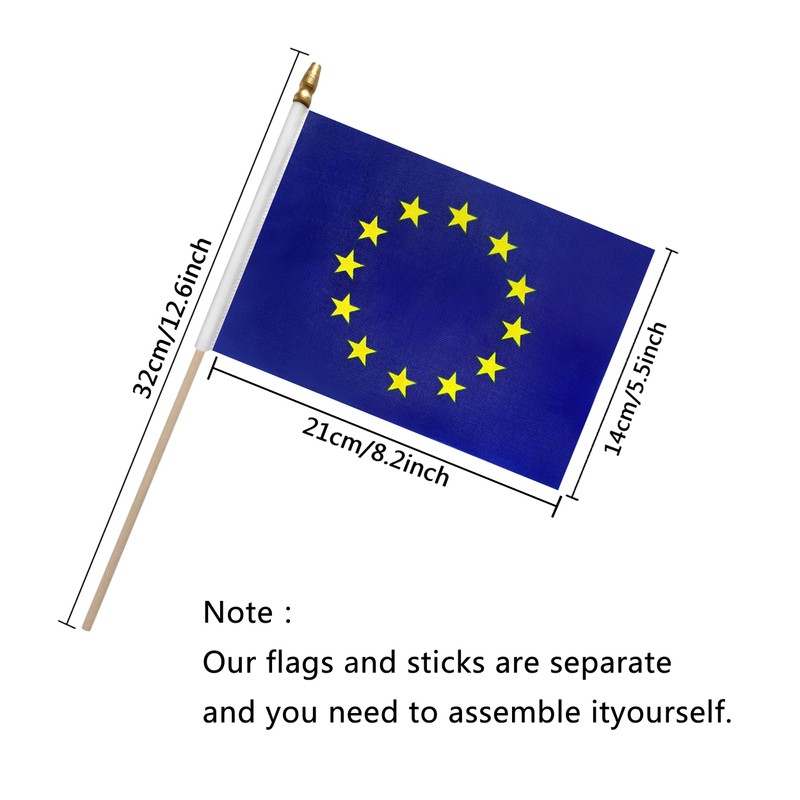 TSMD European Union Stick Flag EU Small Mini Hand Held