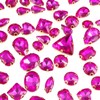 50 diamantes de imitación para coser (rosa rojo-dorado)
