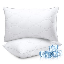 COZSINOOR Queen Size Bed Pillows Set of 2 - Cooling Down Alternative Pillows, Hotel-Quality Fluffy Microfiber Fill for Side, Back & Stomach Sleepers, Breathable & Skin-Friendly