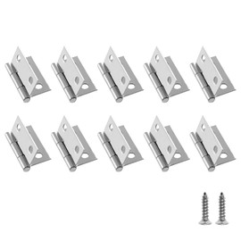 Biaungdo 10 Pack 1 Inch Butt Hinge, Stainless Steel Folding Butt Hinges, Cabinet Mini Hinges Small Box Hinges Door Hinge Rectangle