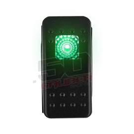 20A 12V Rocker Switch Momentary/Off Green LED Backlit - UTV, Auto, Boat [5362-A16]