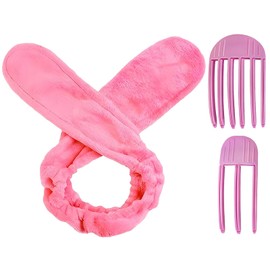 DKDDSSS Locken Ohne Hitze, DIY Heatless Curls Band, Lockenwickler über Nacht, Rutschfeste Seidenhaar-Lockenwickler, Frisurenset für Langes Mittleres Haar, Volumen Clips Haare Hinzufügen (Rosa)