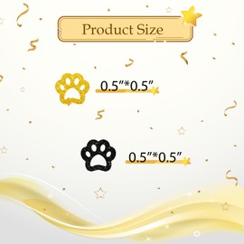 100pcs Dog Paw Confetti, Gold&Black Glitter Puppy Table Confetti for Baby Shower, Dog Paw Paper Scatters, Puppy Birthday/Pet Themed Party Table Decoration