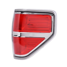 PIT66 Tail Lights, Compatible with 09-14 Ford F150 (Not Compatible on Flareside Models) 2 Door Regular Cab/4 Door Extra Cab/5 Door Crew Cab Chrome Trim Rear Tail Lamps Brake Lamps Right