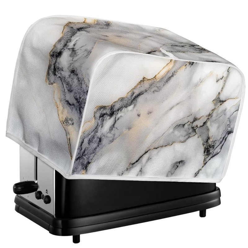 ZDCUSTOM White Marble Toaster Cover 4 Slice Bread Toaster Oven