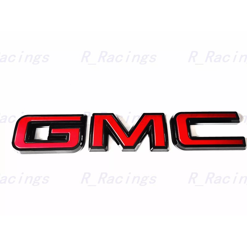 Auto Front Rear GMC Black Red Emblem Overlay 2019-2025 GMC