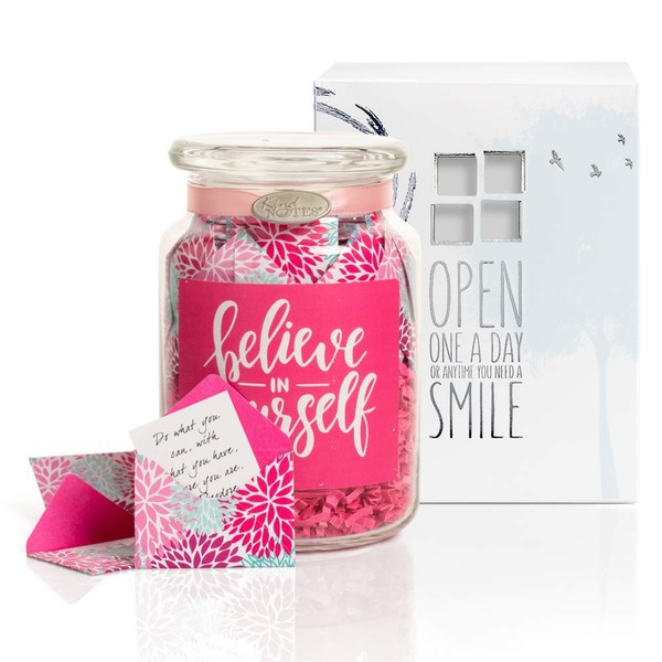KindNotes Glass Keepsake Gift Jar for Terminal Illness (Positive Messages)