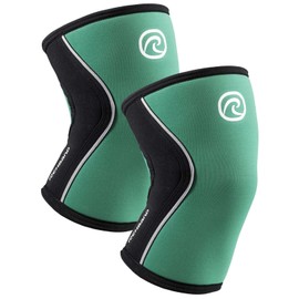 Rehband Knee Support for Weight Training, Knee Support for Cross Fit and Heavy Training, Knee Sleeve Made of 5 mm Neoprene, Available in Many Colours and Sizes, Unisex, Colour: Emerald Green, 1 Pair,