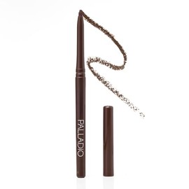Palladio Delineador de Ojos Retráctil Resistente al Agua, Color Enriquecido Pigmentado y Lápiz de Ojos Cremoso, Fácil de Deslizar y Girar, Aplicación Duradera a Prueba de Manchas, Black Brown