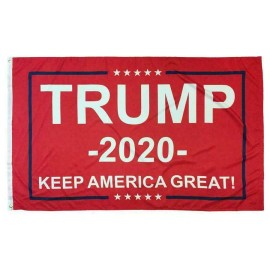 Trade Winds Trump 2020 Keep America Great Red 3x5 Flag - Reinforced header, brass grommets!