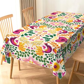 Heyfary - Mantel floral mexicano, decoración de Cinco de Mayo, México Let's Fiesta, decoración del hogar, cocina, comedor, mesa, 60 x 84 pulgadas