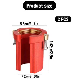 2 Pcs Faucet Fixing Nut ABS Plastic Hot and Cold Faucet Lock Nuts Anti-loosening Fixing Repair Tools for Kitchen and Bathroom (Red)
