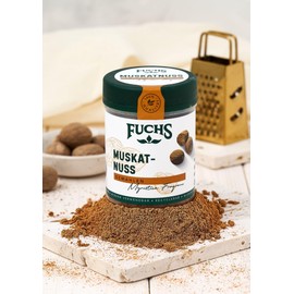 Fuchs Spices - Nutmeg Ground - Refines Potato Dishes of All Types or Desserts - Natural Ingredients - 50 g in Reusable, Recyclable Tin