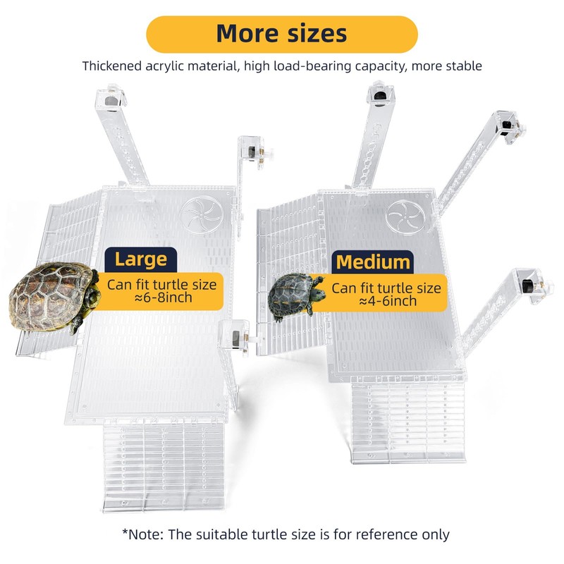 Easy Mount Turtle Basking Platform with Adjustable Hanging Ramp 13.8x7.9