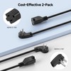 [UL Listed] Cable Matters 2-Pack Low Profile Flat Plug Extension