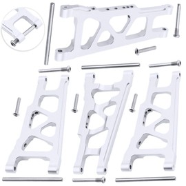 Hobbypark Front/Rear Aluminum Suspension Arms w/Screw pins Replacement of 3655x for RC Traxxas 1/10 Slash 4x4 4WD Stampede 4x4 Rally XO-1 Option Hop Ups (Sliver)