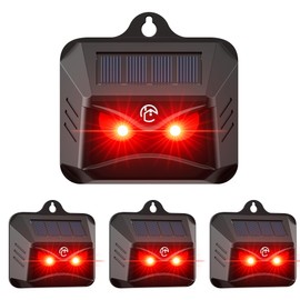 4 Packs Solar Animal Repeller, Predator Nocturnal Deer Repellent with Red Flashing Lights, Cat Repellent Outdoor for Deterrent Coyote Raccoon Deer Fox Skunk Squirrel for Garden Yard Farm Chicken Coop