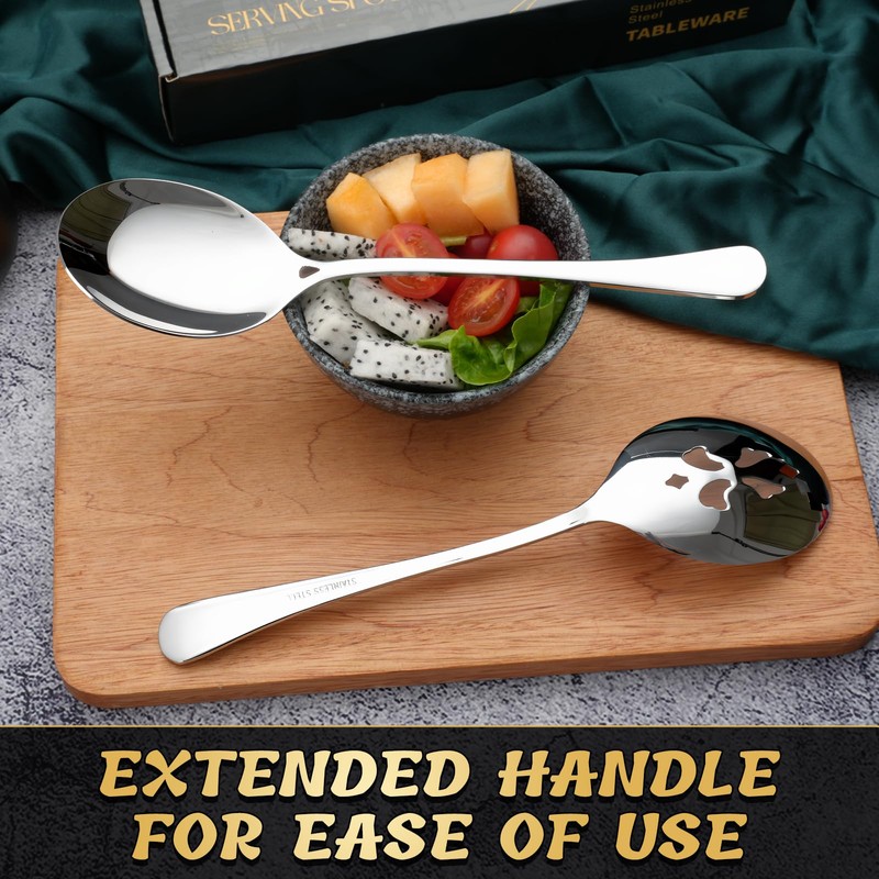 Keyoxy 6 Piece Stainless Steel Serving Spoon Set - 3