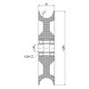 ZAB-S C200/40LL Profile Plastic Roller with Ball Bearing for Rope