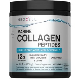 NeoCell Marine Collagen with Beauty Blend for Skin Hydration Healthy Hair, Nails and Joint Support Keto Certified, Gluten Free Unflavored Powder, 7...