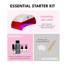 RC Red Carpet Manicure Fortify & Protect Kit - Complete Gel Nail System with LED Light. Long-Lasting, Chip-Free, Glossy Nails, Nail Care, Strong, Chip-Resistant (Fortify & Protect Essentials Kit)